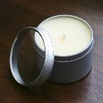 100% Soy Candle 4oz Tin with clear lid